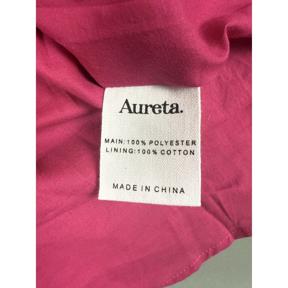 NWT Anthropology x Aureta Pleated Long-Sleeve V-Neck Dress Pink L - Picture 7 of 7